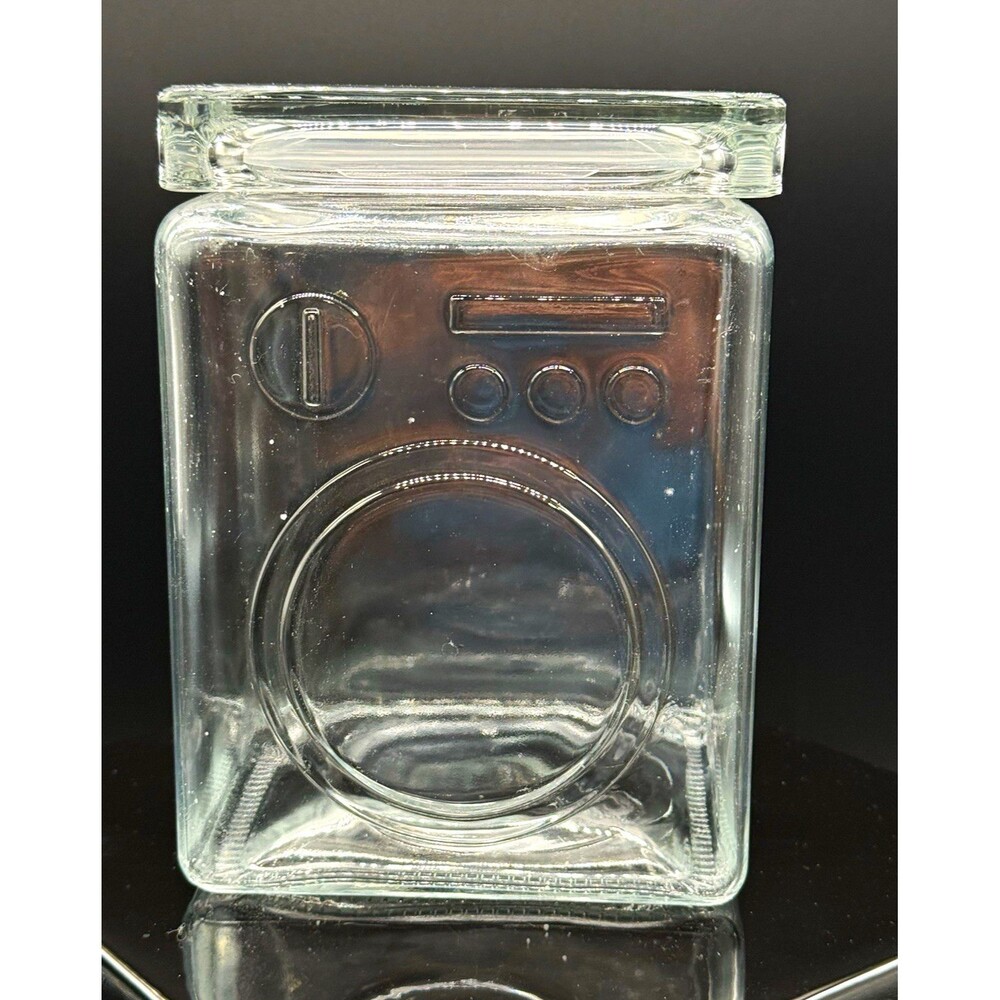 Clear Square Glass Storage Jar Canister w/ Lid, 1.5-1.9L, 7.5 in Tall